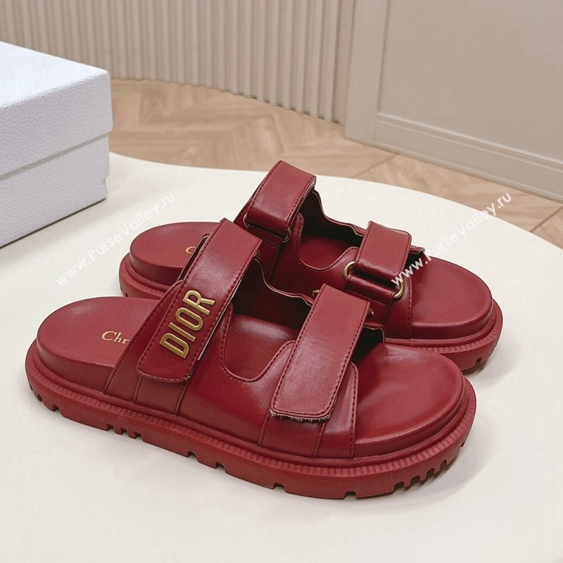Dior Dioract Slide Sandals in Calfskin Red 2024 0226 (MD-240226076)