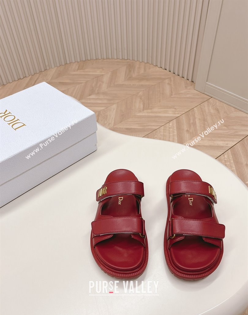 Dior Dioract Slide Sandals in Calfskin Red 2024 0226 (MD-240226076)