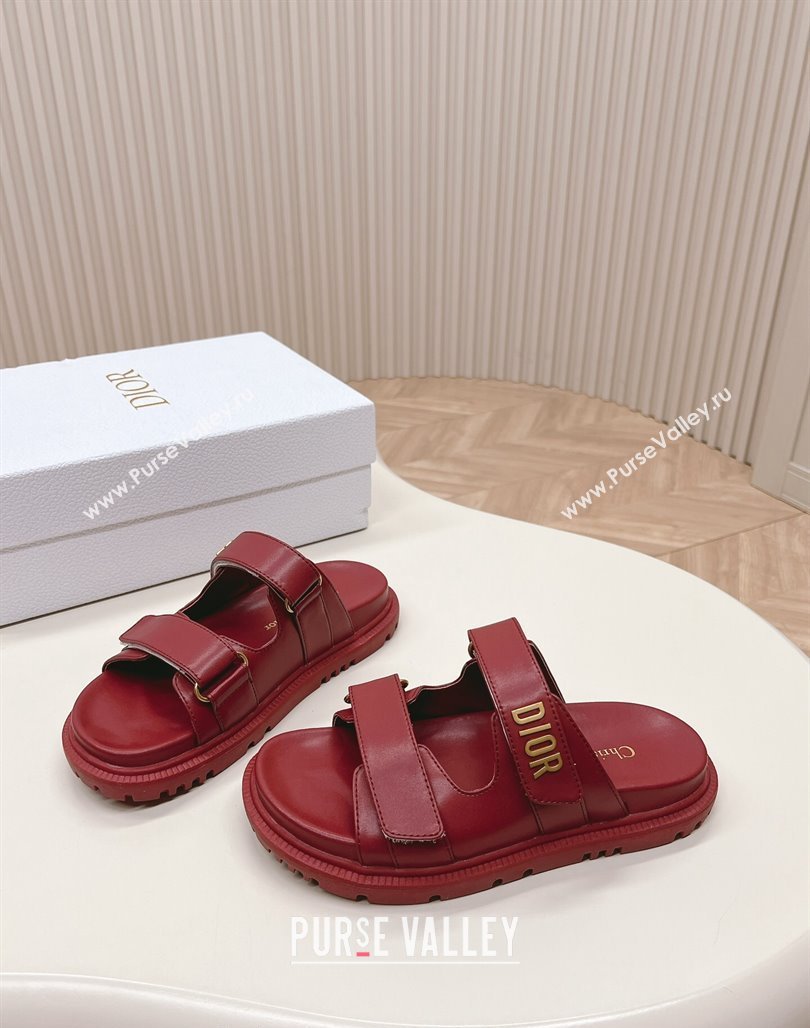Dior Dioract Slide Sandals in Calfskin Red 2024 0226 (MD-240226076)