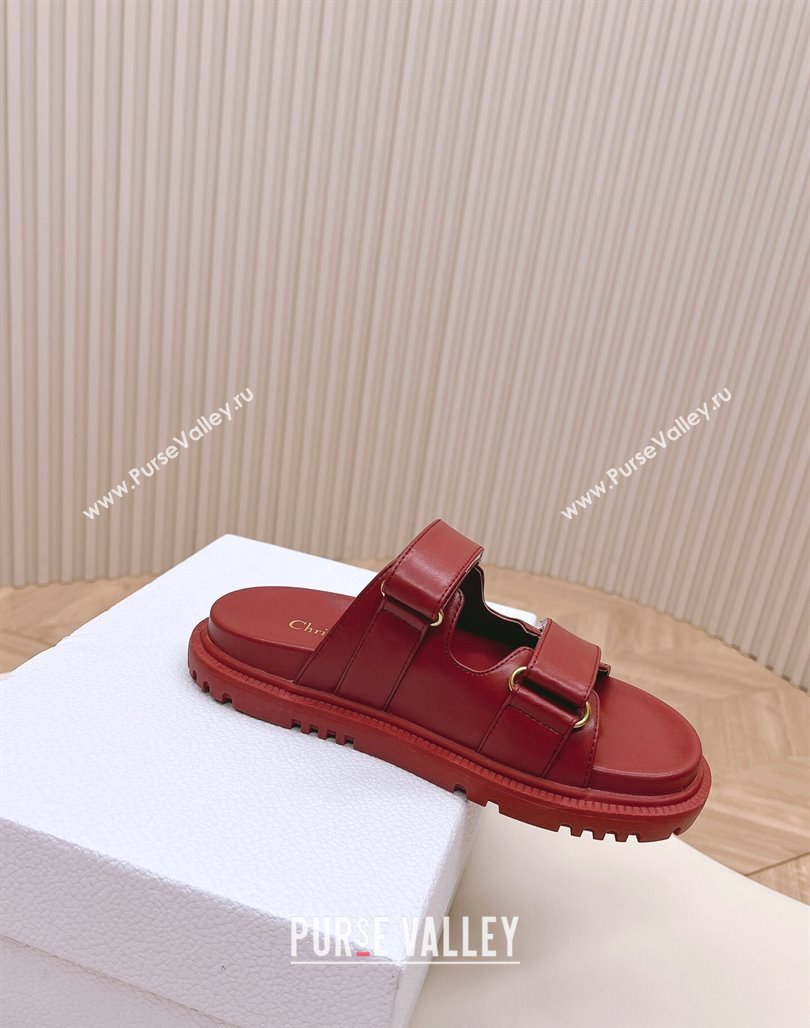 Dior Dioract Slide Sandals in Calfskin Red 2024 0226 (MD-240226076)