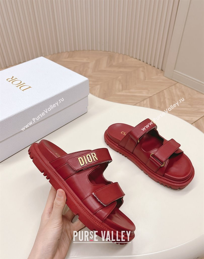 Dior Dioract Slide Sandals in Calfskin Red 2024 0226 (MD-240226076)