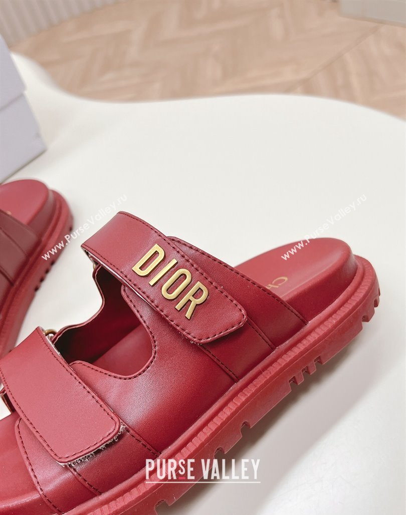 Dior Dioract Slide Sandals in Calfskin Red 2024 0226 (MD-240226076)