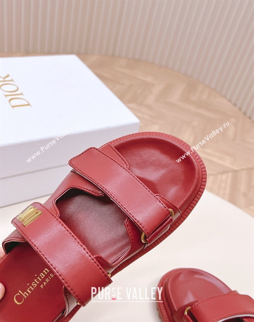 Dior Dioract Slide Sandals in Calfskin Red 2024 0226 (MD-240226076)