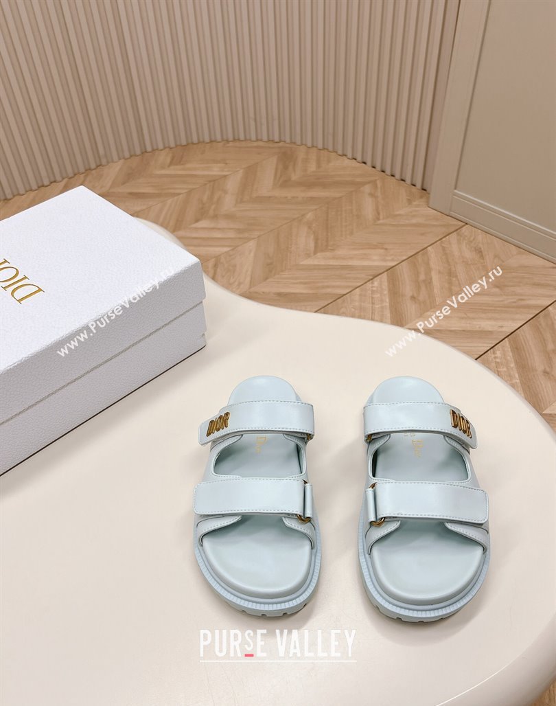 Dior Dioract Slide Sandals in Calfskin Light Blue 2024 0226 (MD-240226077)