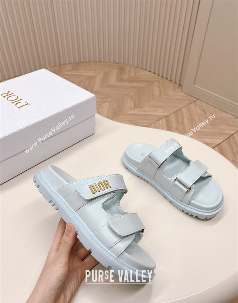 Dior Dioract Slide Sandals in Calfskin Light Blue 2024 0226 (MD-240226077)