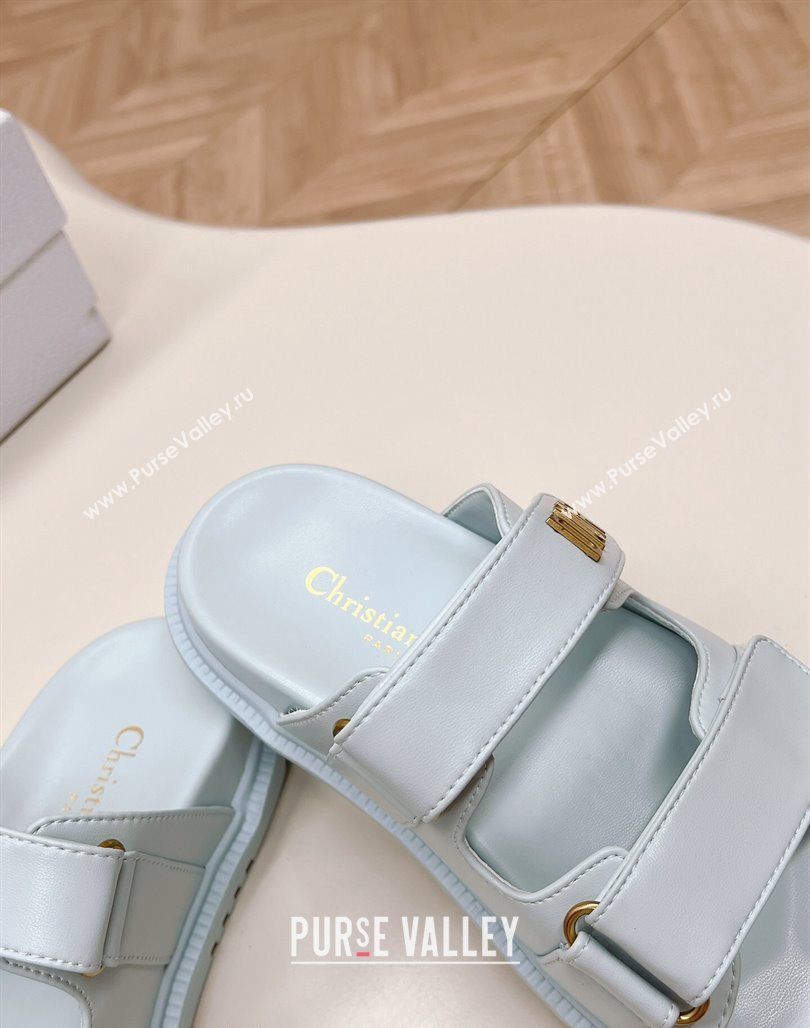 Dior Dioract Slide Sandals in Calfskin Light Blue 2024 0226 (MD-240226077)
