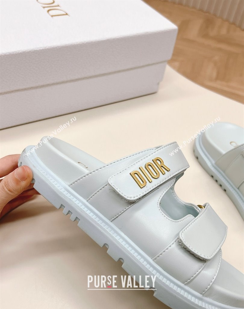 Dior Dioract Slide Sandals in Calfskin Light Blue 2024 0226 (MD-240226077)