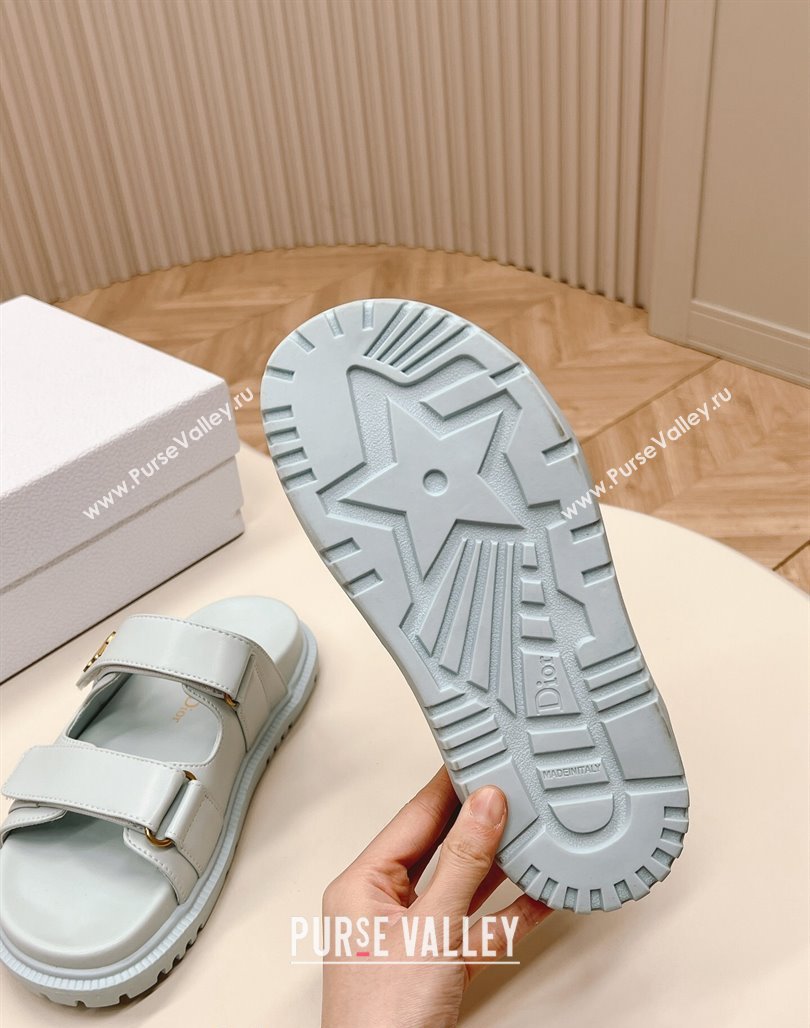 Dior Dioract Slide Sandals in Calfskin Light Blue 2024 0226 (MD-240226077)