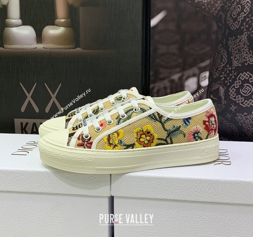 Dior WalknDior Sneakers in Embroidered Cotton Beige 09 2024 0226 (MD-240226009)