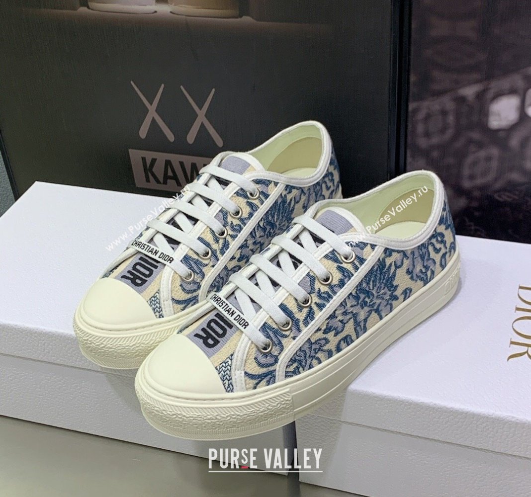 Dior WalknDior Sneakers in Embroidered Cotton Denim Blue 10 2024 0226 (MD-240226010)