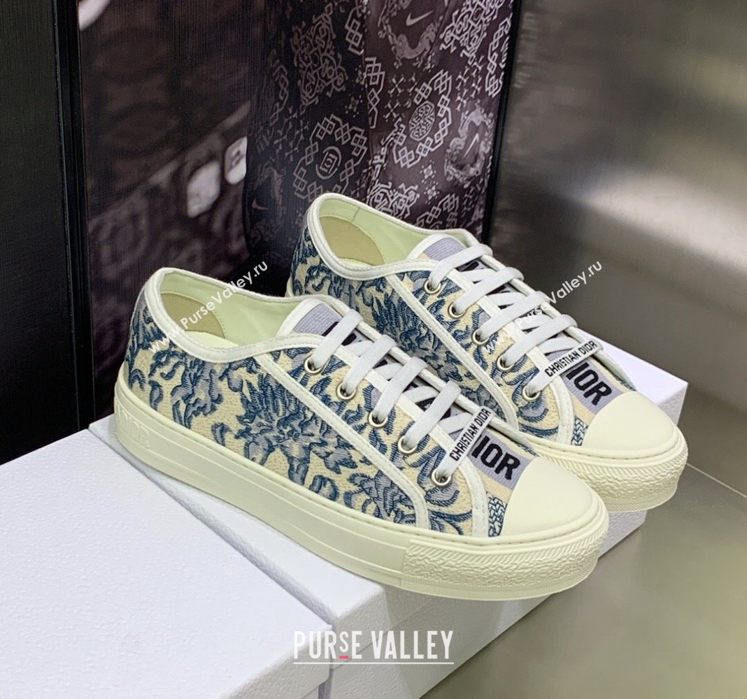 Dior WalknDior Sneakers in Embroidered Cotton Denim Blue 10 2024 0226 (MD-240226010)