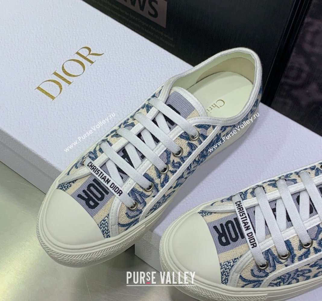 Dior WalknDior Sneakers in Embroidered Cotton Denim Blue 10 2024 0226 (MD-240226010)
