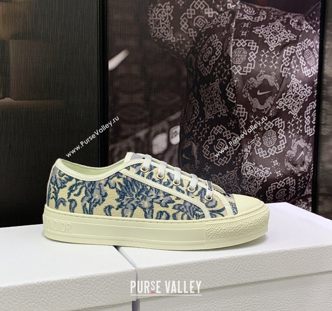 Dior WalknDior Sneakers in Embroidered Cotton Denim Blue 10 2024 0226 (MD-240226010)