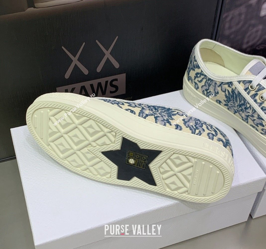 Dior WalknDior Sneakers in Embroidered Cotton Denim Blue 10 2024 0226 (MD-240226010)