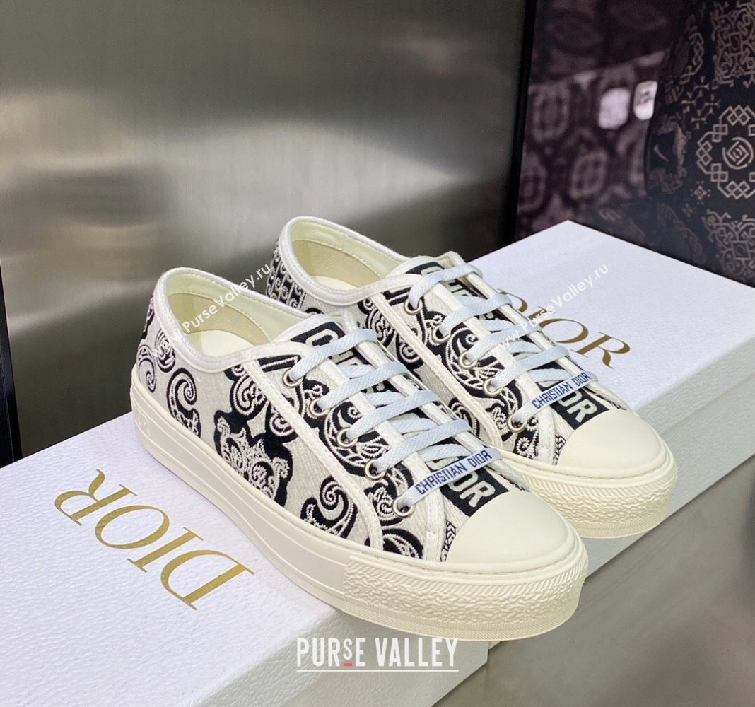 Dior WalknDior Sneakers in Embroidered Cotton Black/White 11 2024 0226 (MD-240226011)