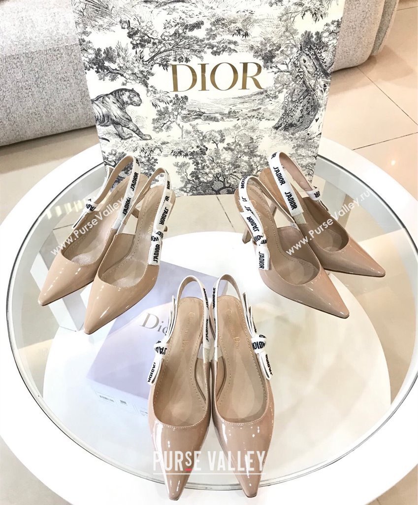 Dior JAdior Slingback Pumps/Ballet Flat in Nude Patent Calfskin 2024 (SS-240325147)