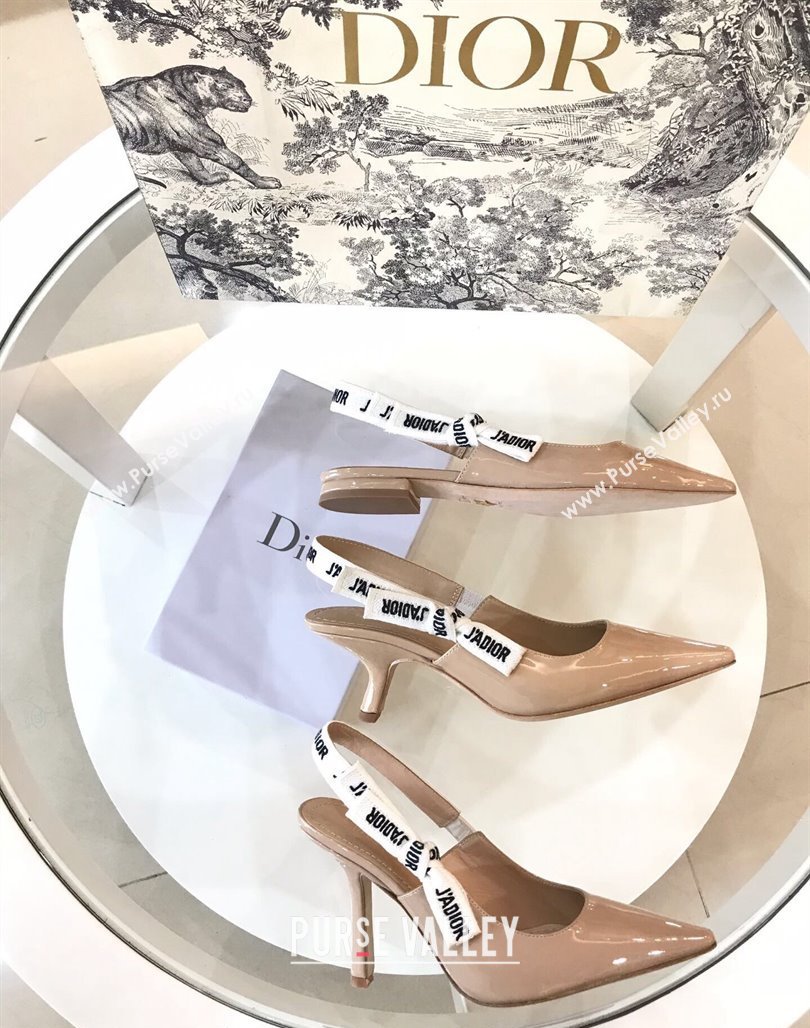 Dior JAdior Slingback Pumps/Ballet Flat in Nude Patent Calfskin 2024 (SS-240325147)