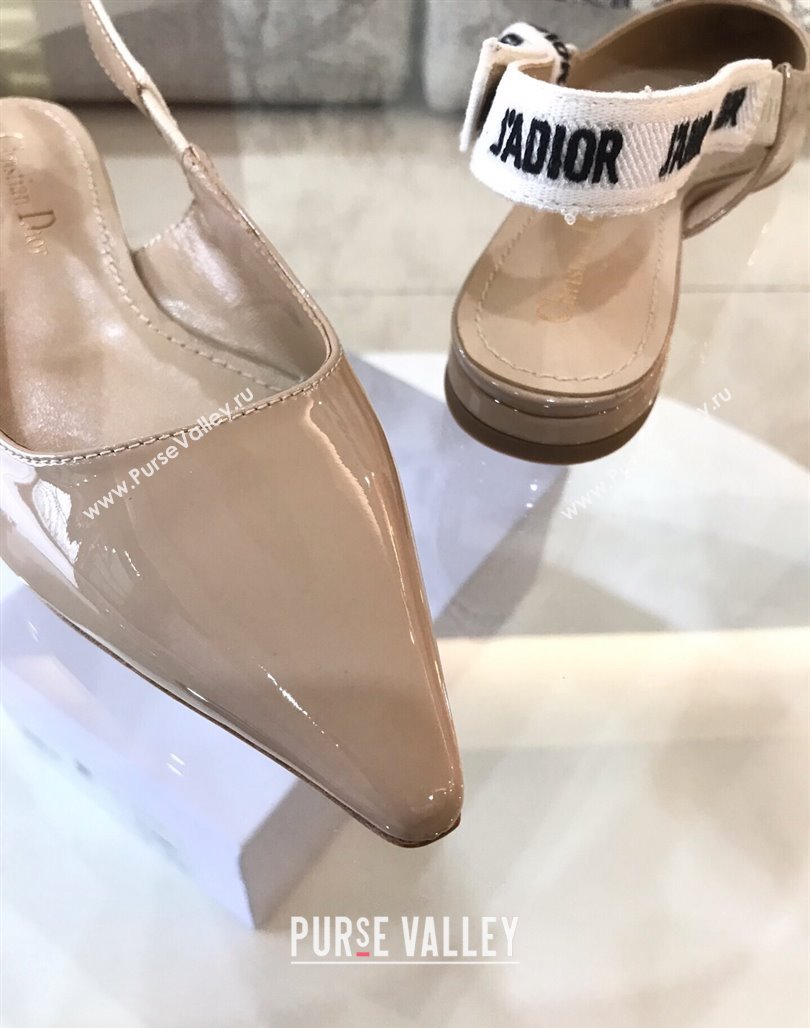 Dior JAdior Slingback Pumps/Ballet Flat in Nude Patent Calfskin 2024 (SS-240325147)