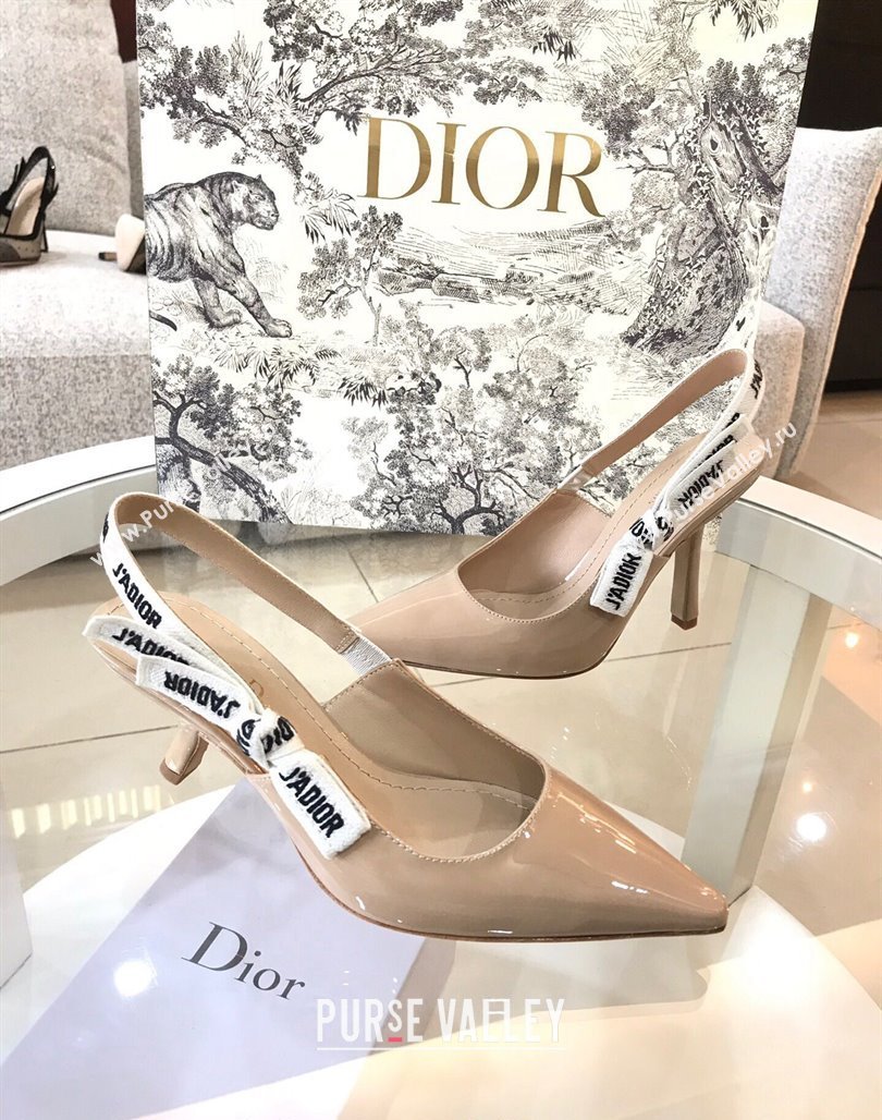 Dior JAdior Slingback Pumps/Ballet Flat in Nude Patent Calfskin 2024 (SS-240325147)