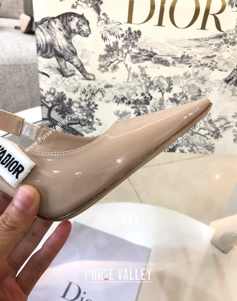 Dior JAdior Slingback Pumps/Ballet Flat in Nude Patent Calfskin 2024 (SS-240325147)