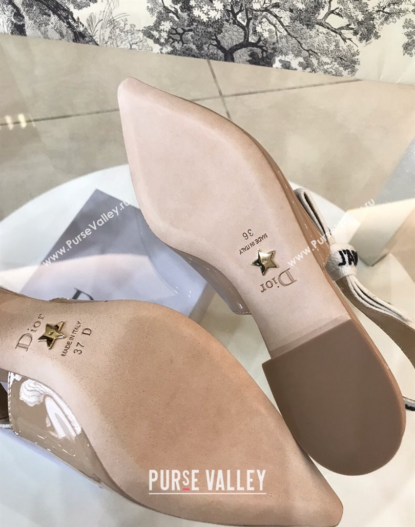 Dior JAdior Slingback Pumps/Ballet Flat in Nude Patent Calfskin 2024 (SS-240325147)