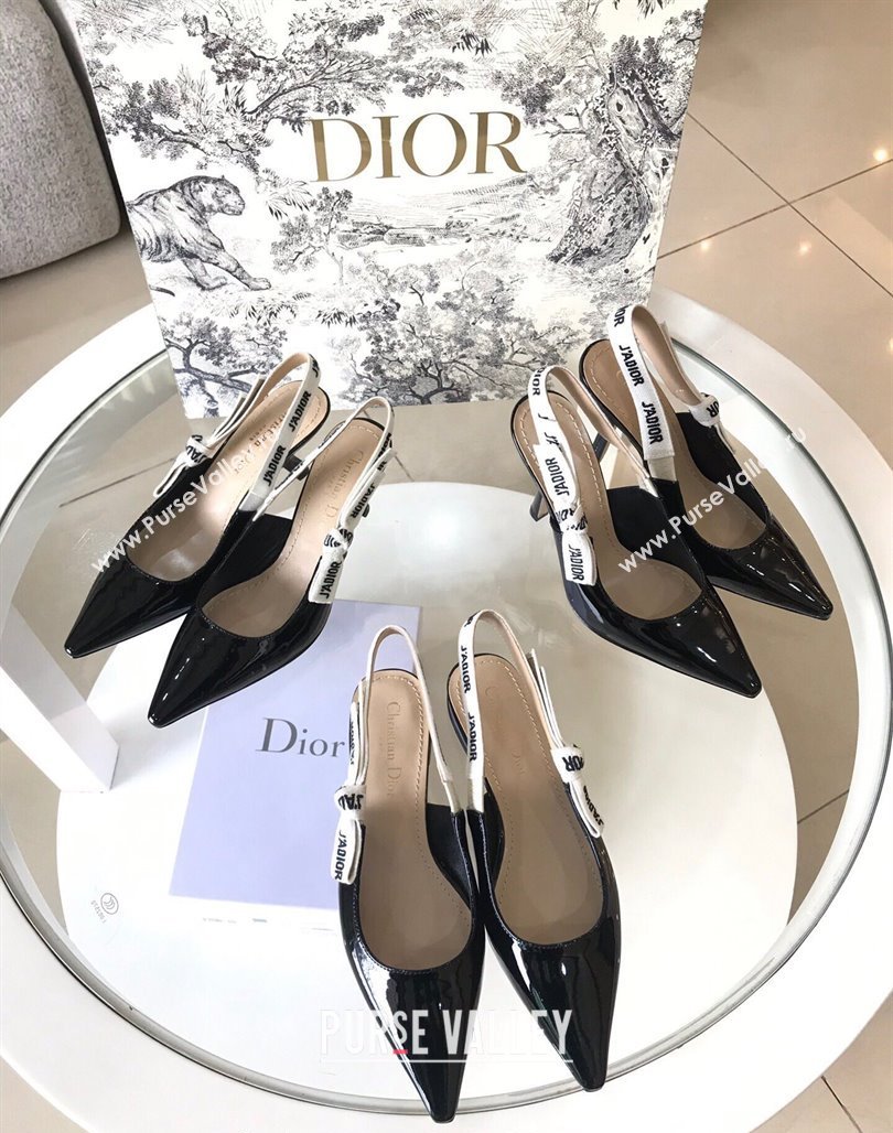 Dior JAdior Slingback Pumps/Ballet Flat in Nude Patent Calfskin Black 2024 (SS-240325148)