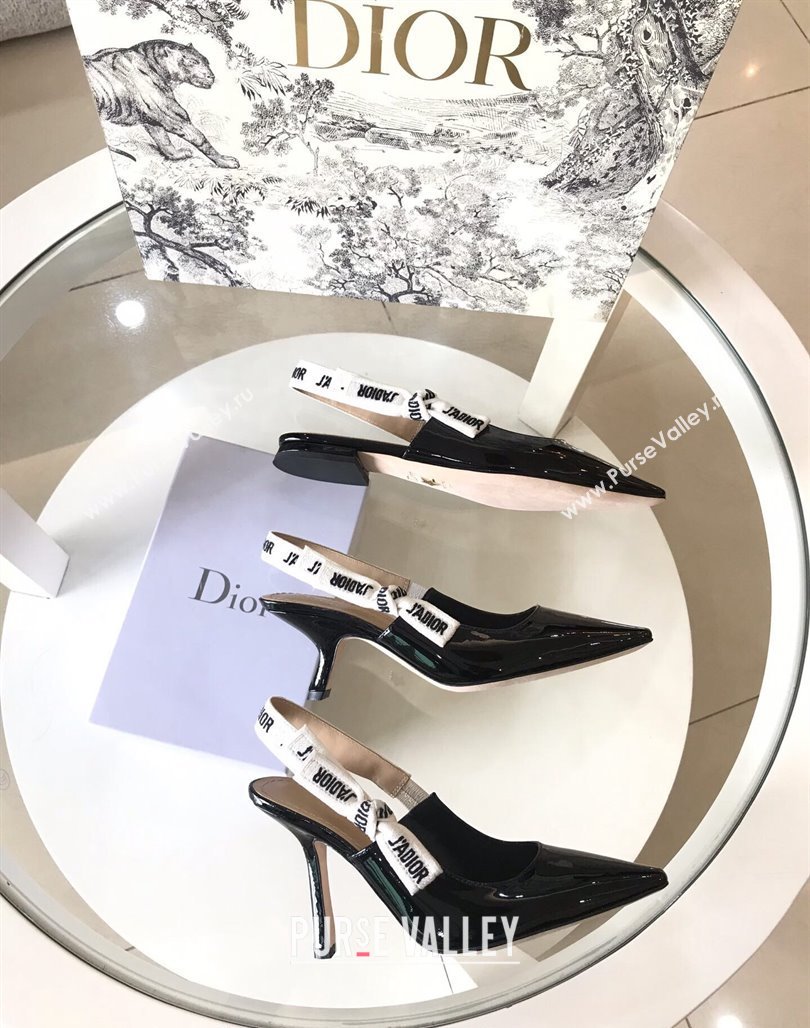 Dior JAdior Slingback Pumps/Ballet Flat in Nude Patent Calfskin Black 2024 (SS-240325148)