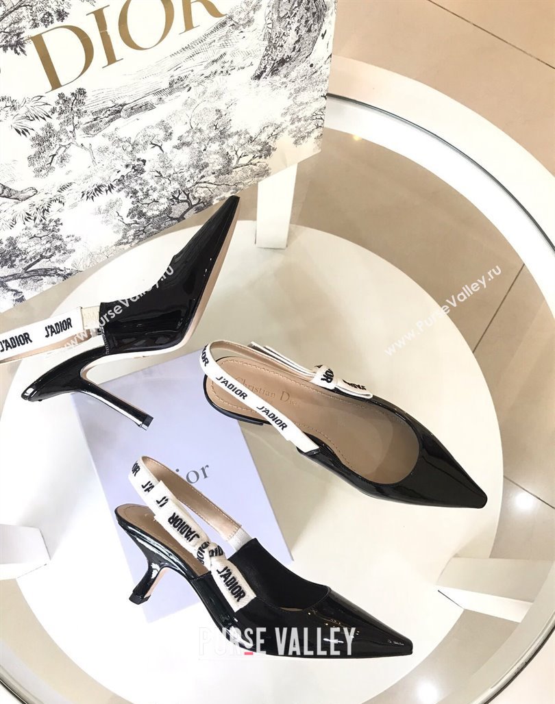 Dior JAdior Slingback Pumps/Ballet Flat in Nude Patent Calfskin Black 2024 (SS-240325148)