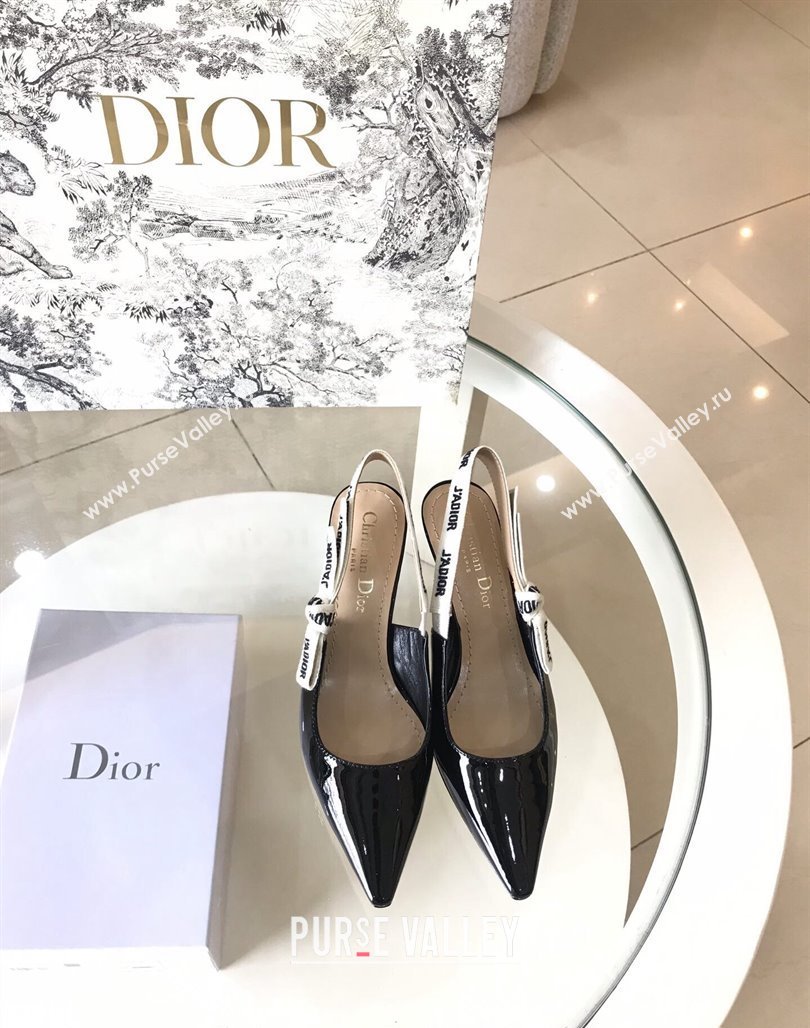 Dior JAdior Slingback Pumps/Ballet Flat in Nude Patent Calfskin Black 2024 (SS-240325148)