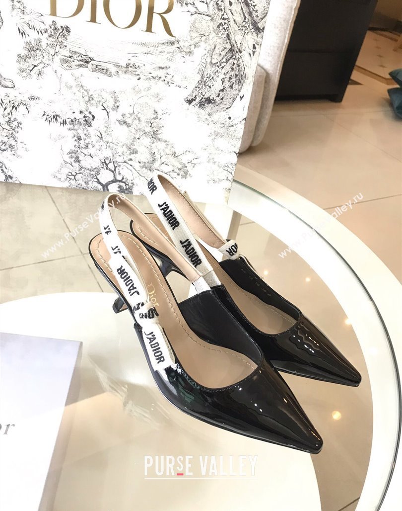 Dior JAdior Slingback Pumps/Ballet Flat in Nude Patent Calfskin Black 2024 (SS-240325148)