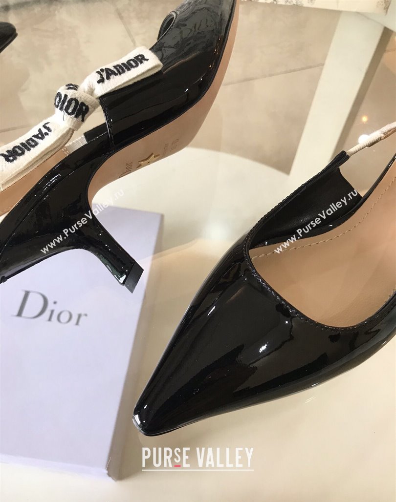 Dior JAdior Slingback Pumps/Ballet Flat in Nude Patent Calfskin Black 2024 (SS-240325148)