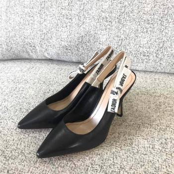 Dior JAdior Slingback Pumps/Ballet Flat in Black Calfskin Leather 2024 (SS-240325150)