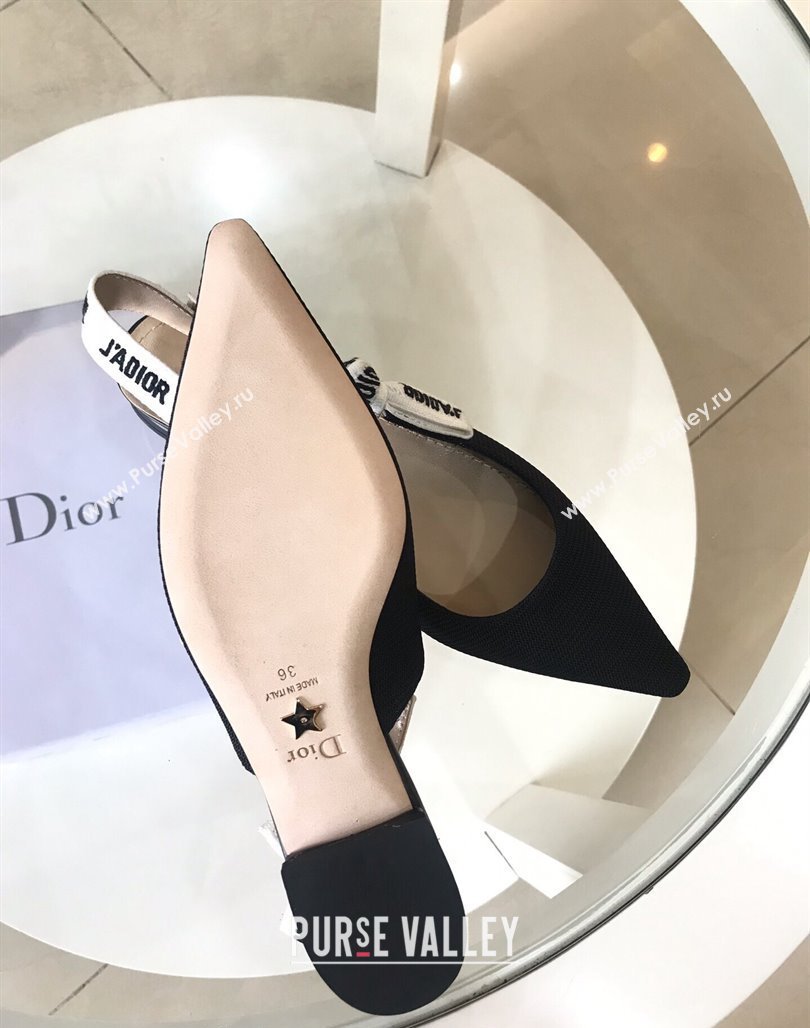 Dior JAdior Slingback Pumps/Ballet Flat in Black Fabric 2024 (SS-240325151)