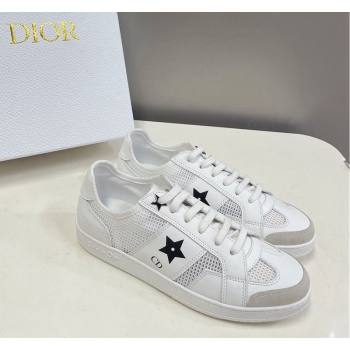 Dior CD Star Calfskin and Mesh Sneakers White/Black 2024 (MD-240325136)