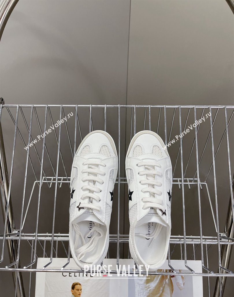 Dior CD Star Calfskin and Mesh Sneakers White/Black 2024 (MD-240325136)