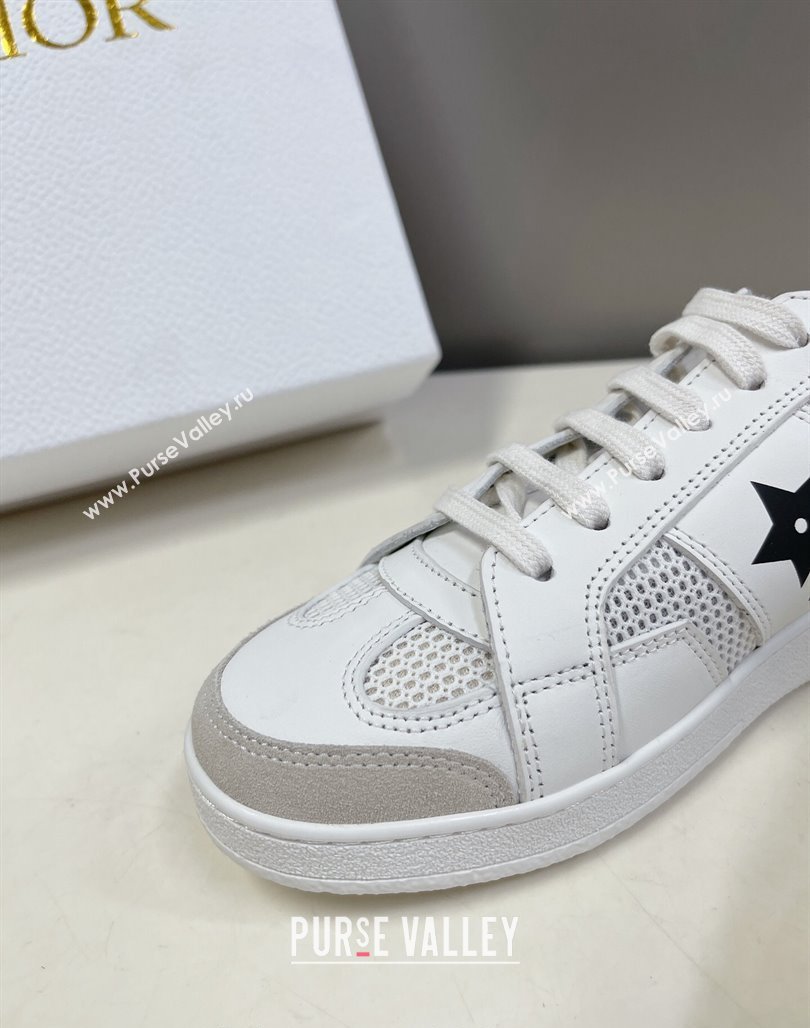 Dior CD Star Calfskin and Mesh Sneakers White/Black 2024 (MD-240325136)