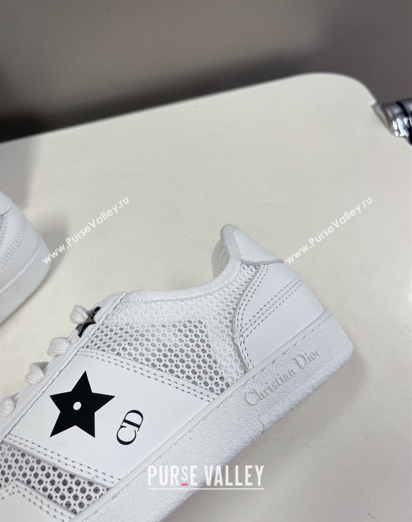 Dior CD Star Calfskin and Mesh Sneakers White/Black 2024 (MD-240325136)