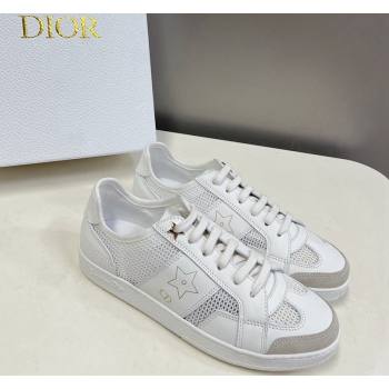 Dior CD Star Calfskin and Mesh Sneakers White/Grey 2024 (MD-240325137)