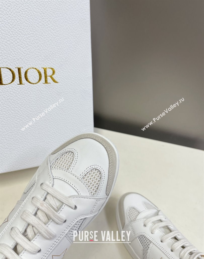 Dior CD Star Calfskin and Mesh Sneakers White/Grey 2024 (MD-240325137)