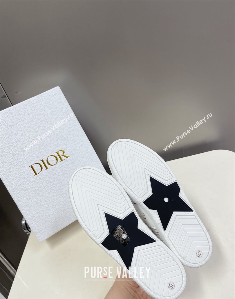 Dior CD Star Calfskin and Mesh Sneakers White/Grey 2024 (MD-240325137)