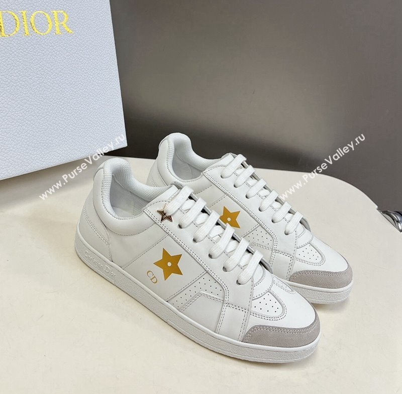 Dior CD Star Calfskin Sneakers White/Gold 2024 0325 (MD-240325138)