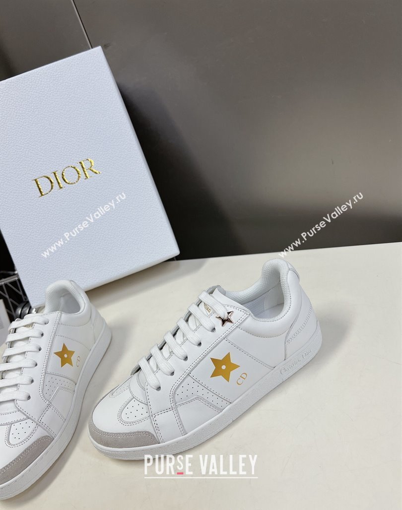 Dior CD Star Calfskin Sneakers White/Gold 2024 0325 (MD-240325138)