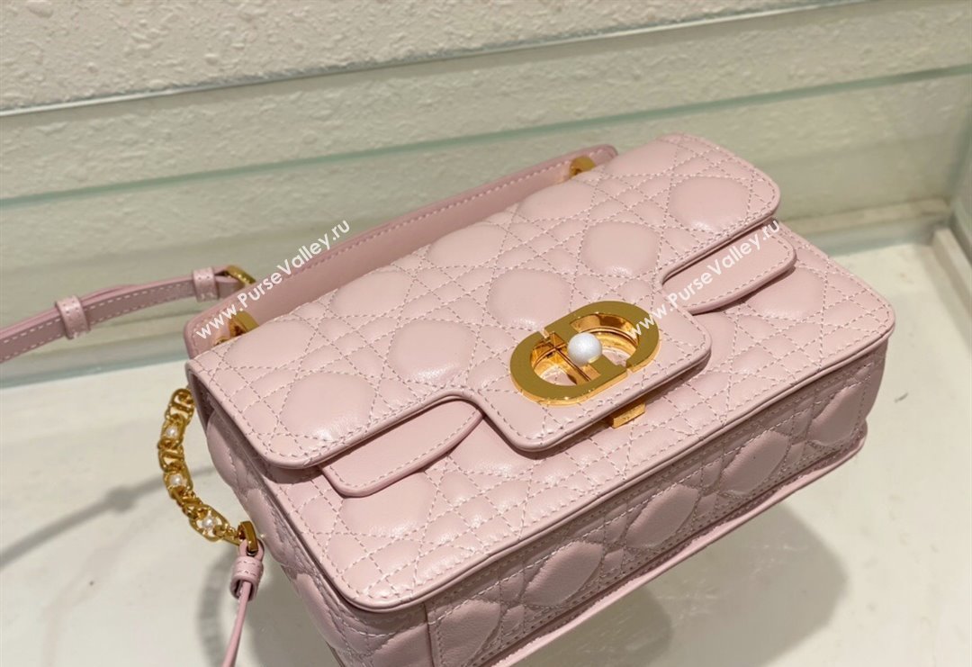 Dior Small Jolie Top Handle Bag in Cannage Calfskin Pink 2024 (BF-240415057)