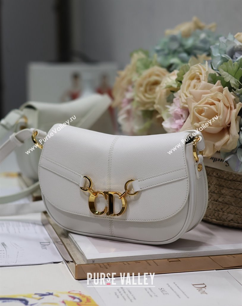 Dior Small CD Besace Shoulder Bag in Calfskin White 2024 (XXG-240415062)