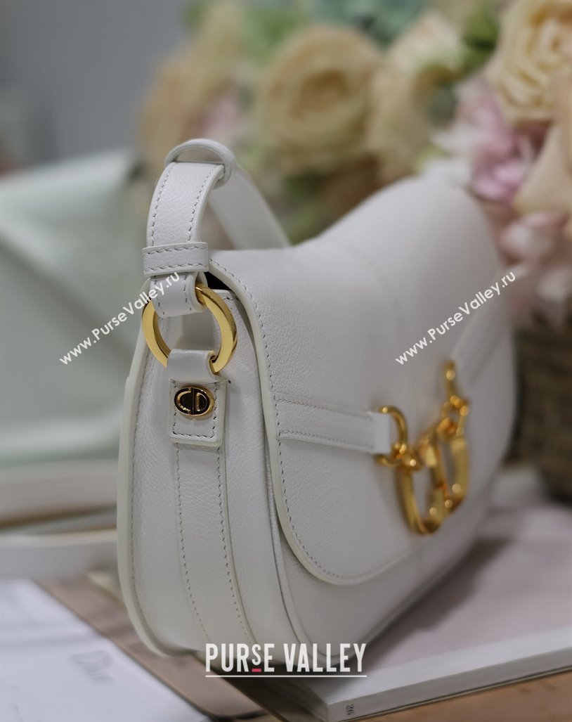 Dior Small CD Besace Shoulder Bag in Calfskin White 2024 (XXG-240415062)