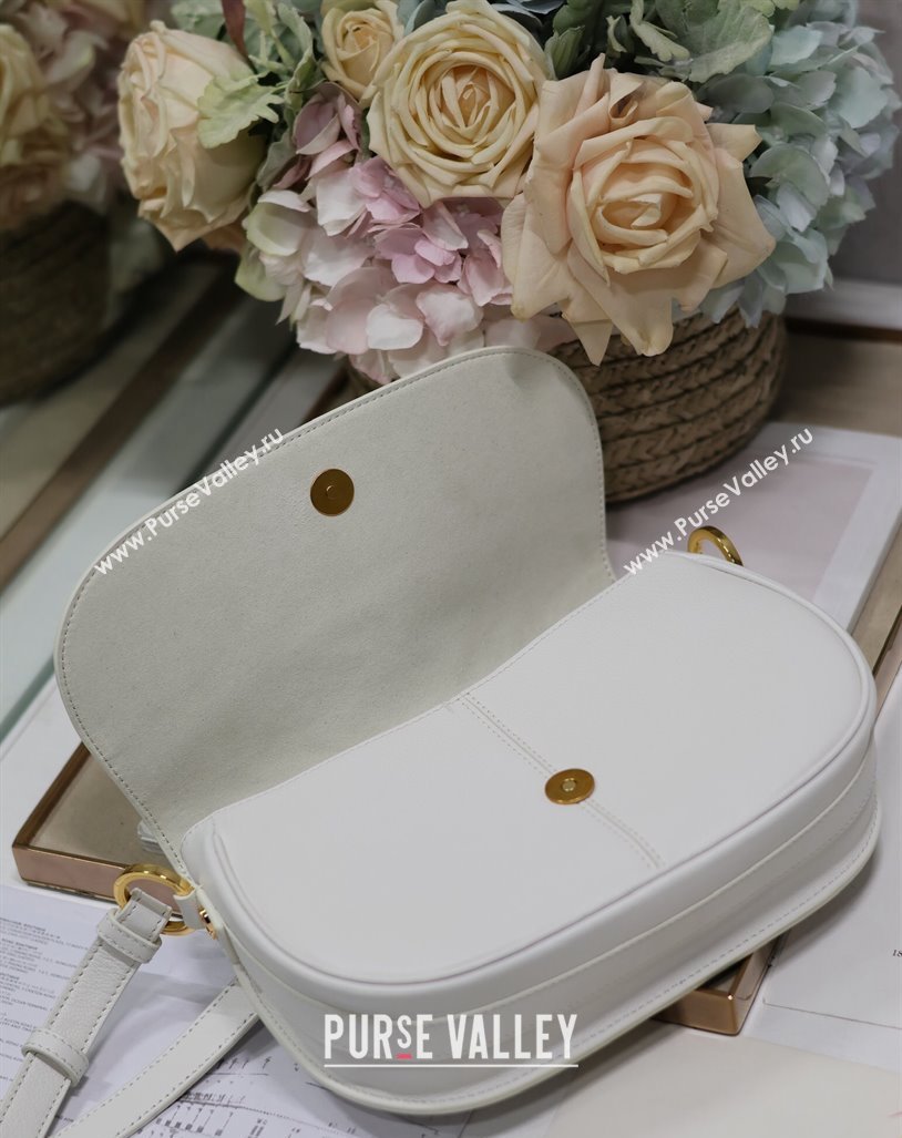 Dior Small CD Besace Shoulder Bag in Calfskin White 2024 (XXG-240415062)