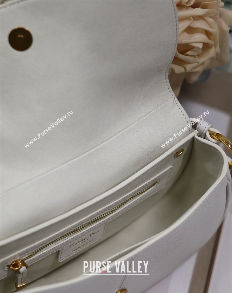 Dior Small CD Besace Shoulder Bag in Calfskin White 2024 (XXG-240415062)