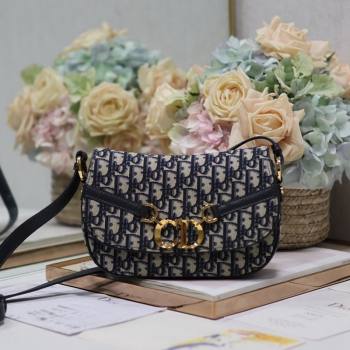 Dior Small CD Besace Shoulder Bag in Blue Dior Oblique Jacquard 2024 (BF-240415063)