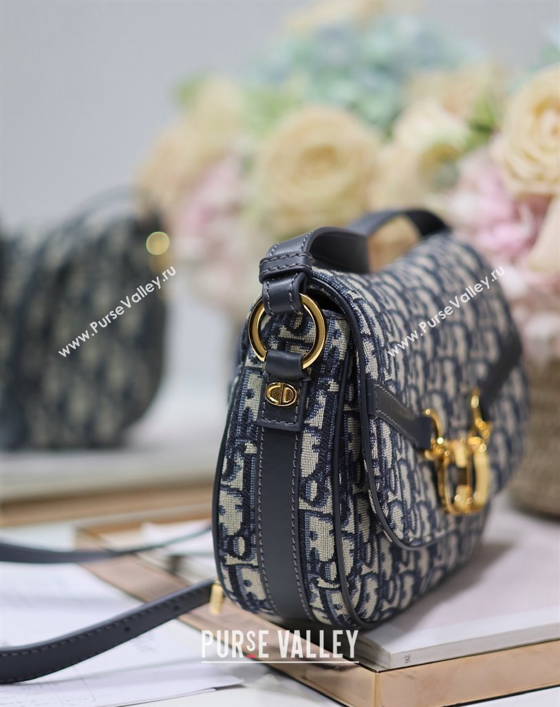 Dior Small CD Besace Shoulder Bag in Blue Dior Oblique Jacquard 2024 (BF-240415063)