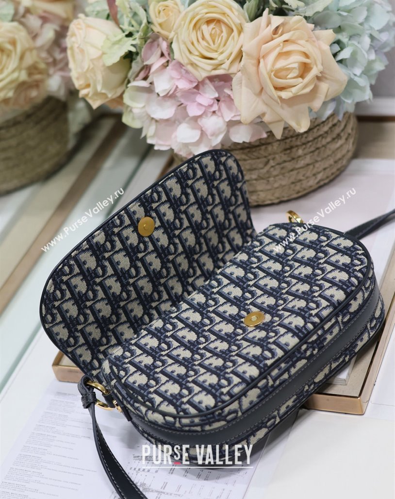 Dior Small CD Besace Shoulder Bag in Blue Dior Oblique Jacquard 2024 (BF-240415063)